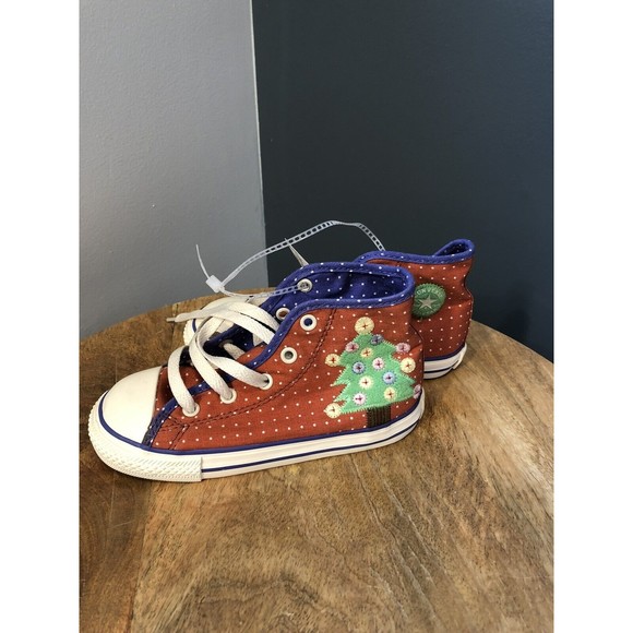 New Converse Chuck Taylor All Star Kids Christmas Tree Sneaker Toddler Size 10 - Picture 1 of 8